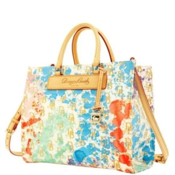 Dooney & Bourke 1975 Signature Splash Janine Satchel Multi Color Rare! - Picture 1 of 14